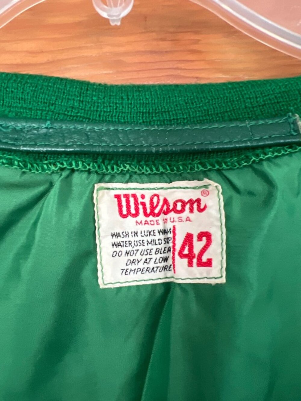 Vintage 1968 Oakland Athletics  Satin Wilson Warmup Jacket 42 Leather Pockets - Picture 16 of 16